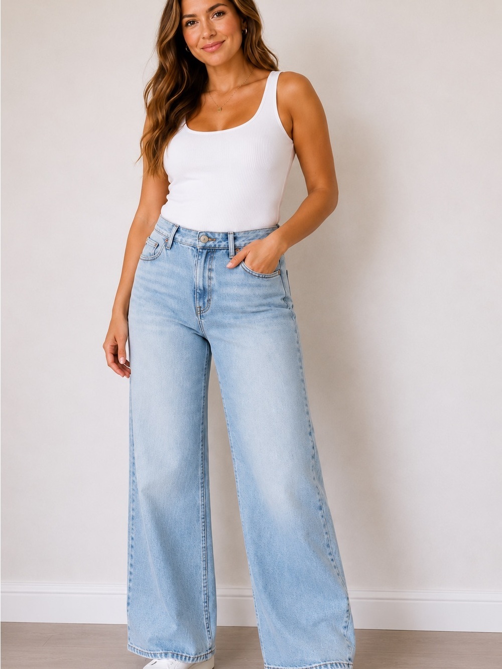 Sincerely Jules Jeans Size 11/30 Light Blue Wide-Leg High-Rise Denim